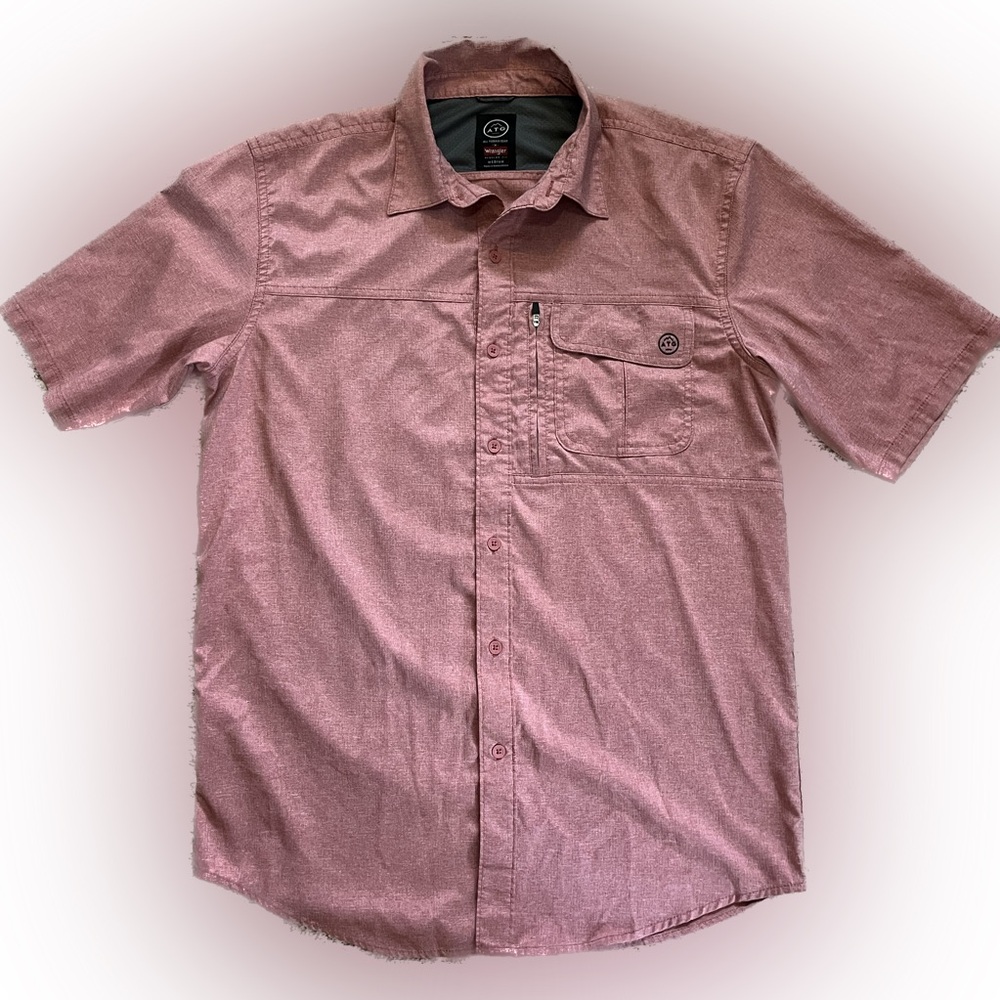 Wrangler All Terrain Gear (ATG) Short-Sleeve Utility Shirt Men’s Medium Red